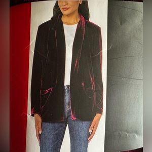 NWT WELL WORN SOLID Burgundy VELVET LONG SLEEVE CARDIGAN Sz M